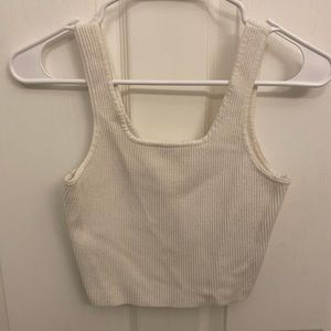 Pacsun Kendall & Kylie White Ribbed Tank Top